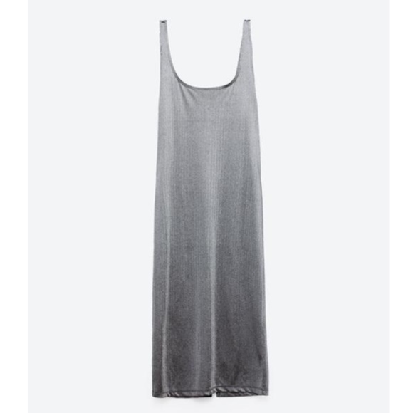 Zara Silver Scoop Neck Sleeveless Midi Dress - Picture 5 of 5